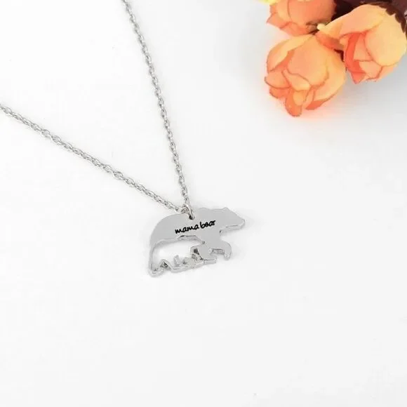 Mama Bear Silver Tone Necklace NWT - Picture 4 of 4